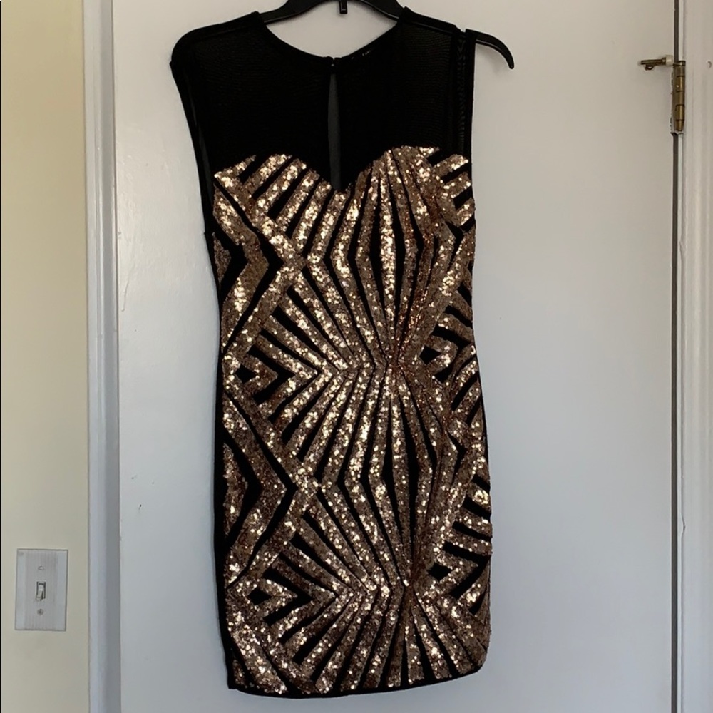 Forever 21 Black/Rose Gold Sequin Dress